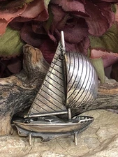 41. Vintage G 925 Sterling Articulated Sail Boat Statue 1 7/8" x 2 1/8", 19.8g
