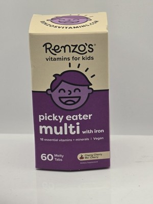 Renzo's Picky Eater Kids Multivitamin with Iron Cherry 60 Melty Tabs Exp 07/2027