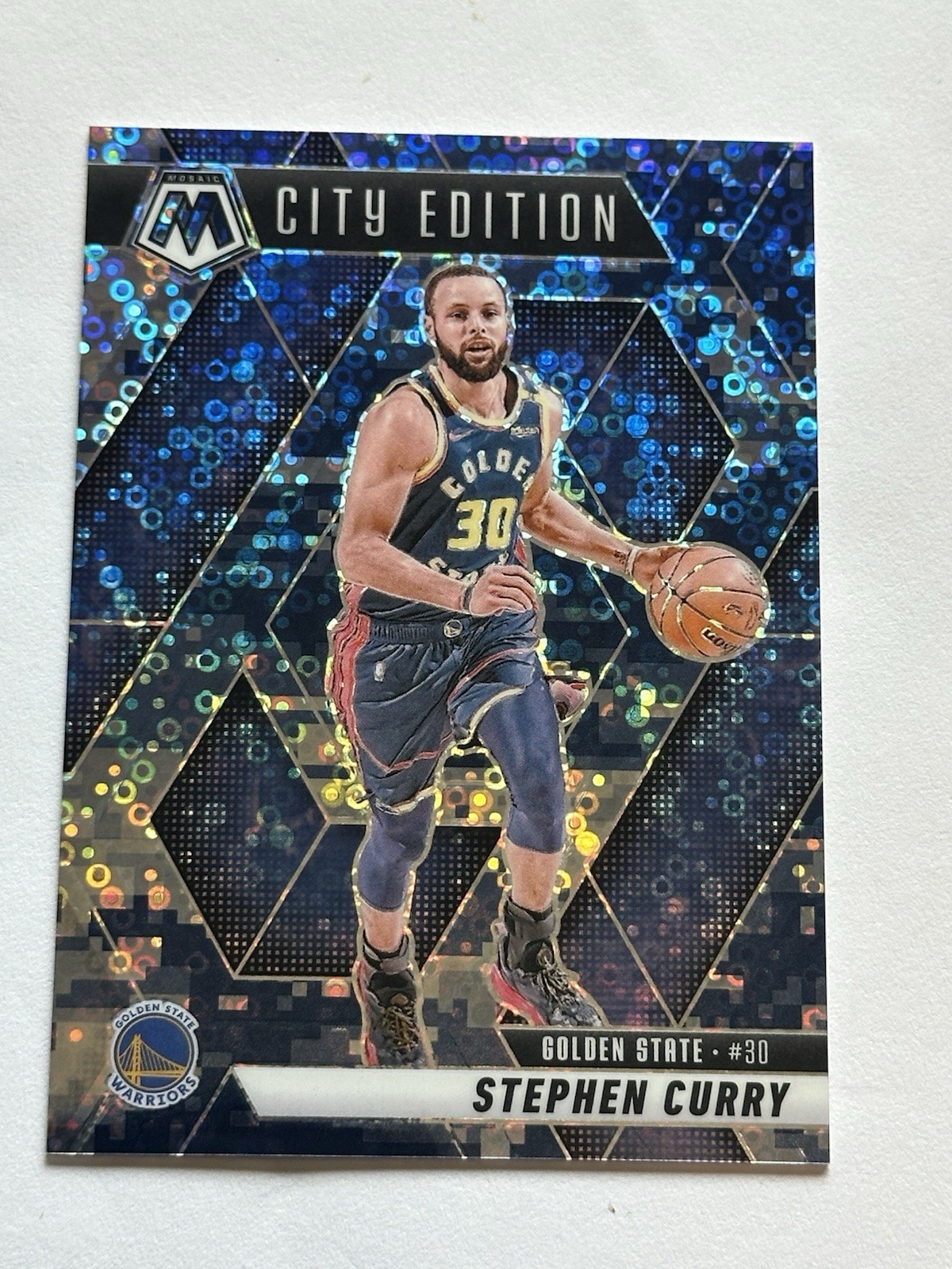 2024-25 Panini Mosaic - City Edition Stephen Curry #272 Blue Camo Fast Break /35