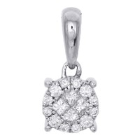 Damen 14K WeißGold Quad Princess Diamant AnhäNger Soleil 0,17 Ct