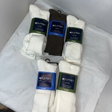 15 Pairs Vintage NOS Mens Dress Socks Puritan NWT Size 10-13 White Brown