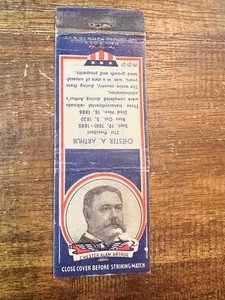 Diamond Brand Presidents Matchbook CHESTER A. ARTHUR