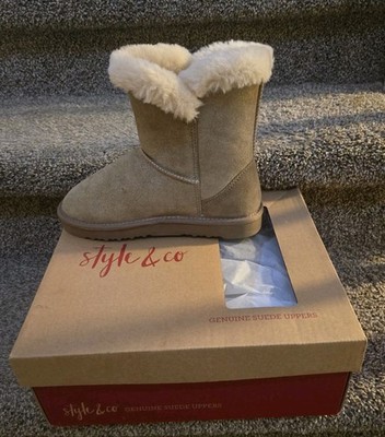 NEW Style & Co. Tiny 2 Cold Weather Boot Genuine Suede Uppers New in Box 