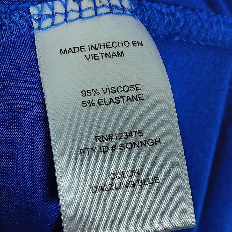 Camiseta Ellen Tracy Top Suave Alta Baja Talla Grande Azul Manga Corta Escote Redondo Foto 3 de 4