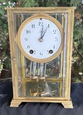 Antique C 1913 Seth Thomas EMPIRE #306 Crystal Regulator Clock RUNS GOOD - VIDEO