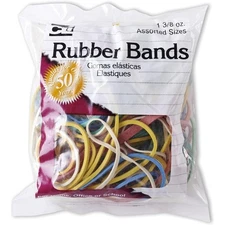 Rubber Bands Assorted Sizes and Colors 1-3/8 Ounce Bag for Office School Home