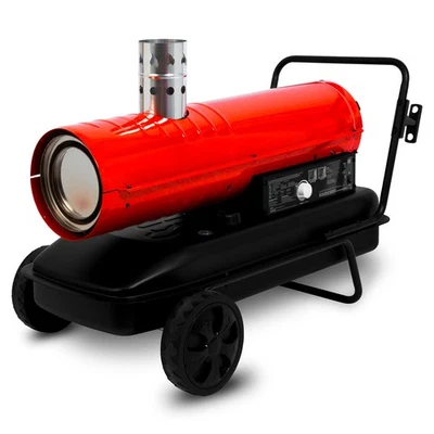 EBERTH Heizkanone 30 kW Indirekt Heizgebläse Diesel/Öl mit Abgasrohr 1100 m³/h