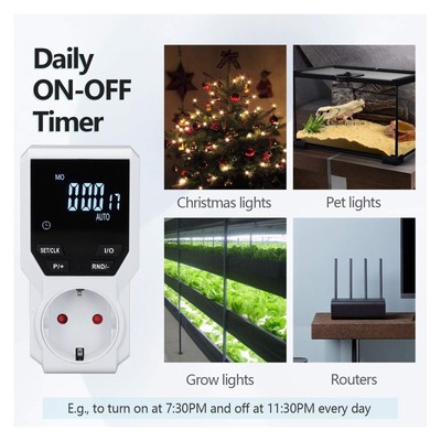Timer Plug Outlet Digital Electrical Indoor Timed Power Switch Küche Haus E BA