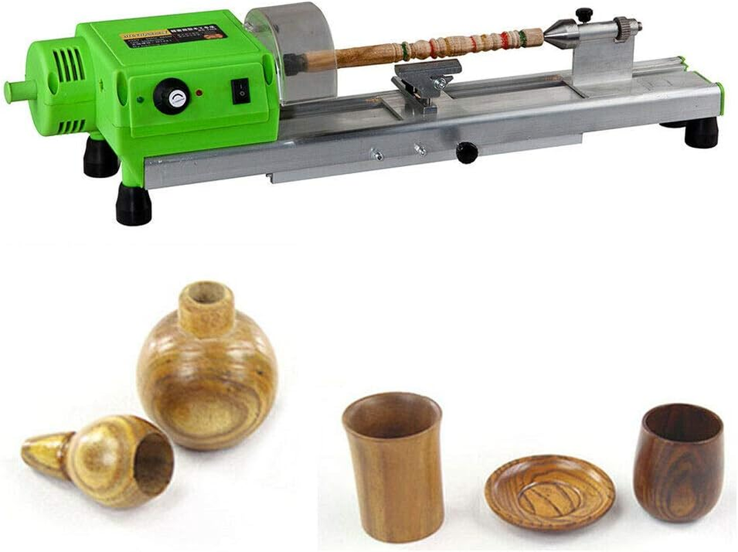 580W Mini Wood Lathe with Variable Speed 100-5000RPM Benchtop Tool