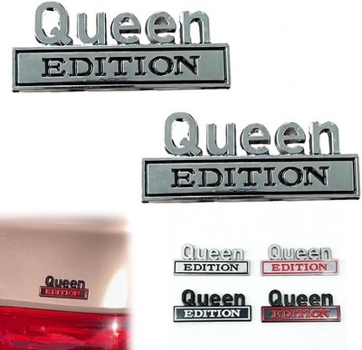 1/2 Stück Queen Edition 3D Emblem Aufkleber, Queen Edition Metall Auto Emblem