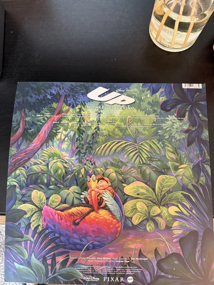UP MONDO BLUE SPLATTER Vinyl Original Motion Picture Soundtrack 2LP Pixar USED - Image 3 of 4