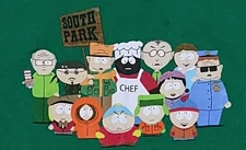 Vtg South Park Shirt TV Show Cartman Chef Stan Green Graphic Tee  Large *read