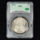 1881-S $1 MS63 CACG Morgan Silver Dollar - CAC Grading