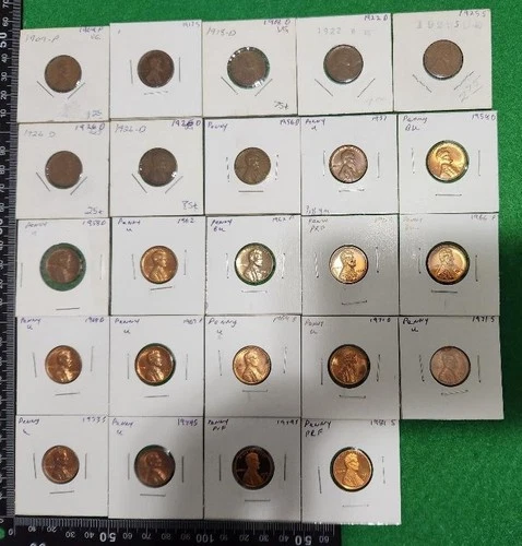 LINCOLN PENNYS, 56 LINCOLN CENTS, OLD 1909P +OTHERS, PROOFS FROM 1979 -92