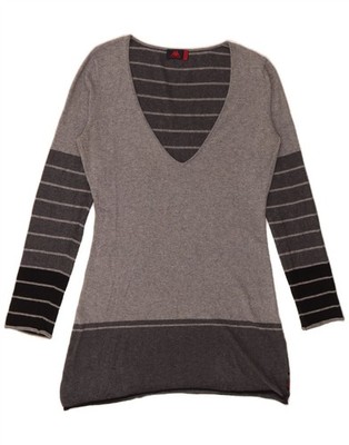 KAPPA Womens Long Sleeve Tunic Dress UK 14 Medium Grey Colourblock CN23