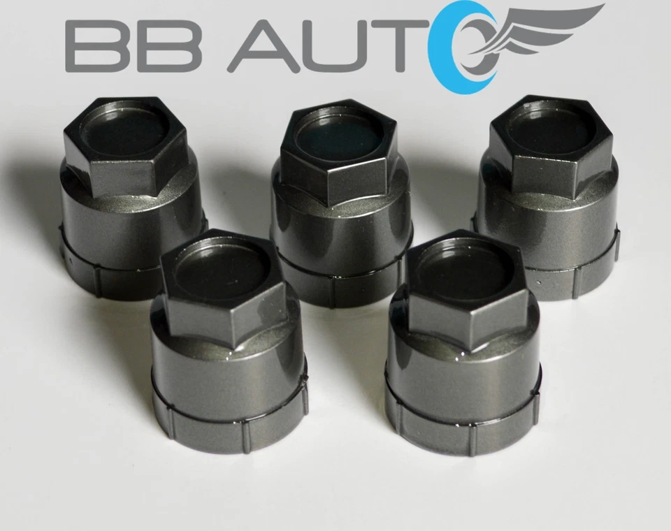 5 NUEVAS TAPAS DE TUERCAS GRIS OSCURO CHEVROLET GMC BUICK OLDSMOBILE PONTIAC Foto 2 de 3
