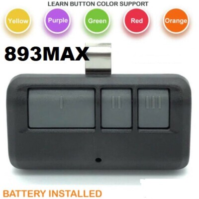 1 Comp Fits 893MAX 3 Button Chamberlain Visor Remote Control Garage Door Opener