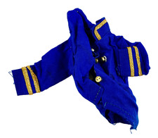 1960s Mego Penny Brite Doll Jacket Blue w/ Gold Braid Trim Double Breasted 15024