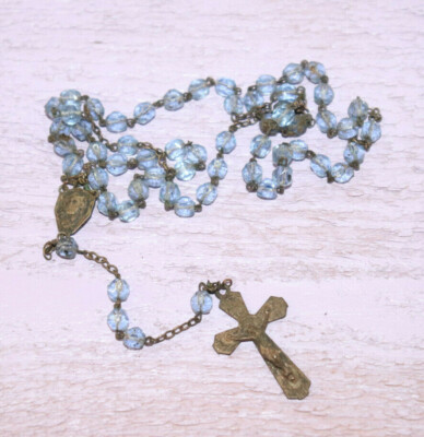 BJLA Chapelet catholique fait à la main avec perles en bois de 9,6 mm et