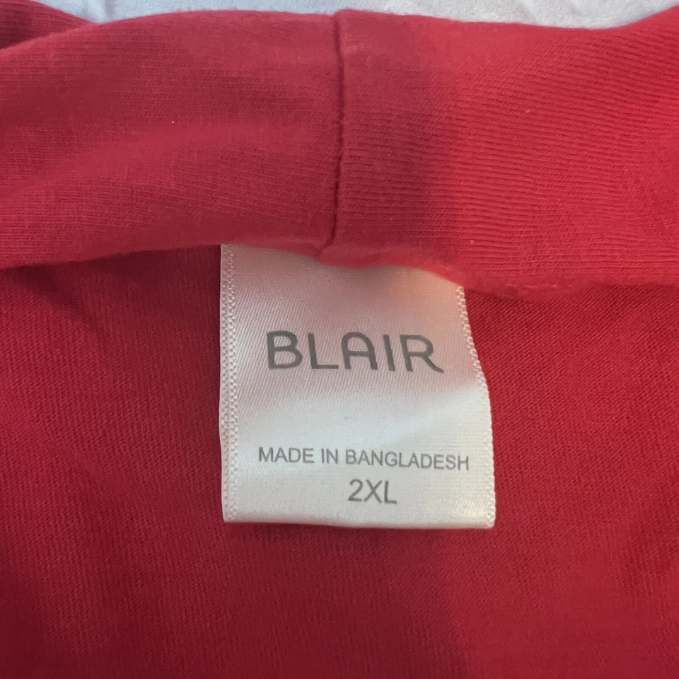 Blair 开衫上衣套装针织开襟休闲红色白色条纹 2XL — 第 3/4 张图片