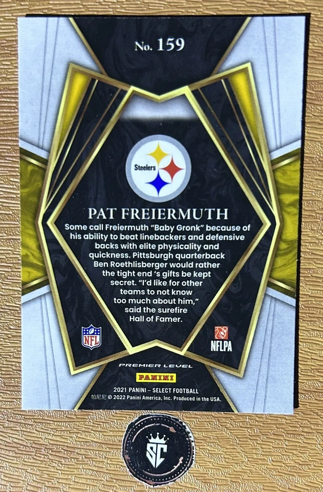 Pat Freiermuth 2021 Panini Select Premier Level Base Rookie Card #159 Steelers - Image 2 of 2