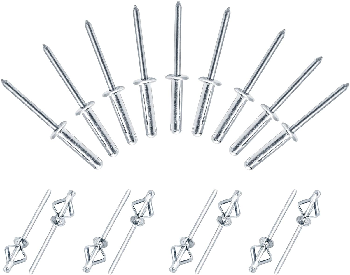 Black 3/16 Rivet Large Head Exploding Banana Peel Aluminum Pop Rivets 100 Pack