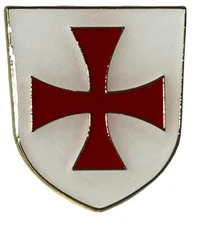 Knights Templar White Shield Motorcycle Hat Cap Lapel Pin