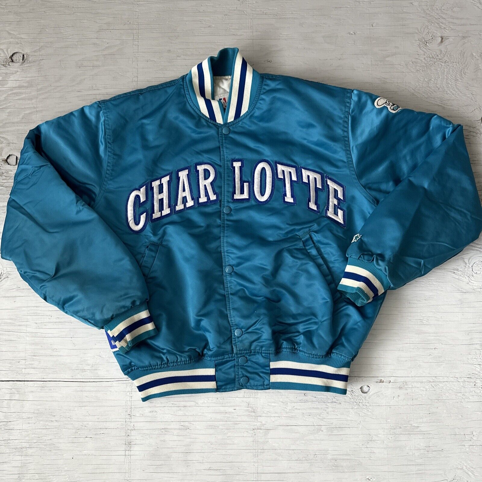 Vintage Starter - Charlotte Hornets 1/2 Zip Jacket 1990s Medium