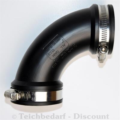 Flexibler 90° Bogen 2'' Ø63 mm PVC Flexmuffe Rohrverbindung Filter Koi Teich Pool