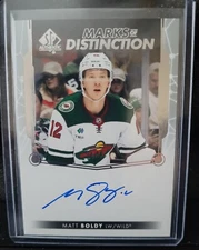 22-23 UD SP Authentic RC Rookie Auto  Marks Of Distinction MD-MB Matt Boldy /25