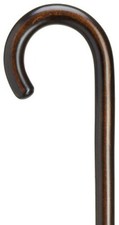 Mens Crook Handle High Gloss Ebony Finish Maple Wood Walking Cane Made in France