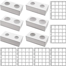 300 Cardboard Coin Holders in 6 Assorted Sizes, with 6 Sheets Coin Pocket Pages,
