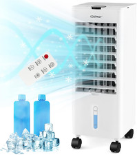 Evaporative Air Cooler, 3-In-1 Quiet 60° Oscillation Fan with Remote Control