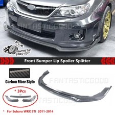 For Subaru Wrx Sti 2011-2014 Carbon Look Cs2-style Front Bumper Lip Splitter Kit