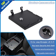 Center Console Safe Box Armrest Lid Bezel Key Lock For Jeep Wrangler Jk 2011-18