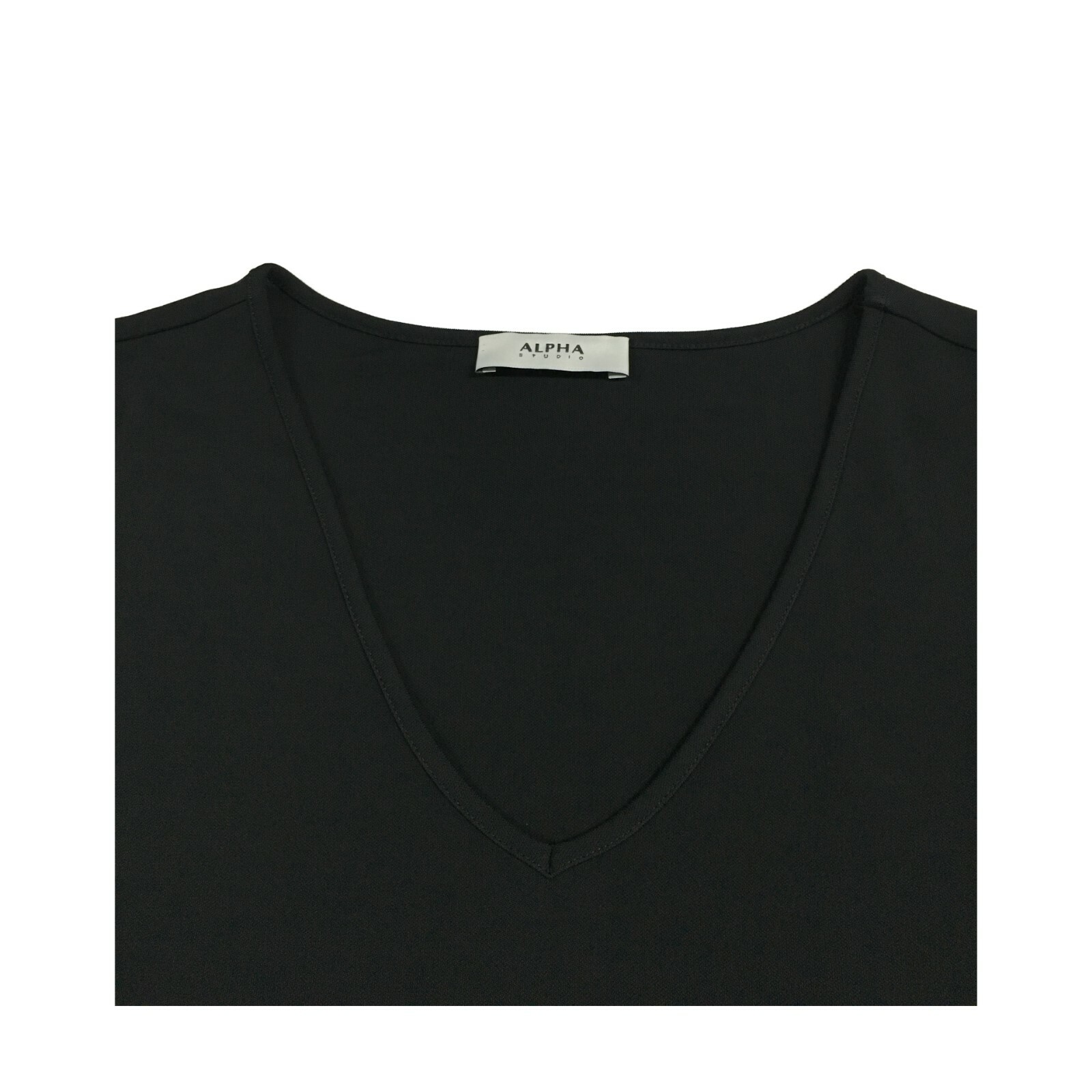 Women's Dress V-neck ALPHA STUDIO Half Sleeve Black Art AD1505O 100percent Viscose image 4