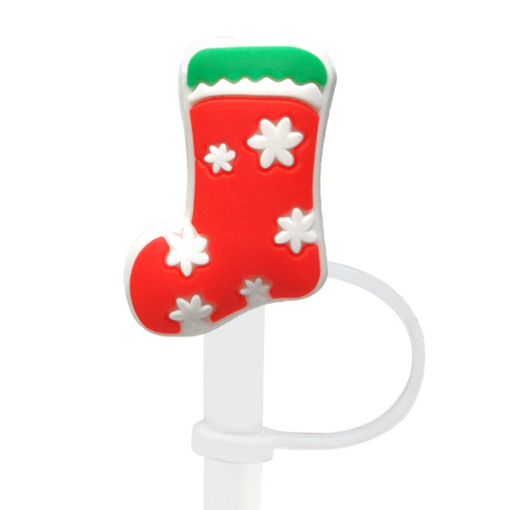 Festive Christmas Tumbler Straw Covers - Holiday Drink Toppers  