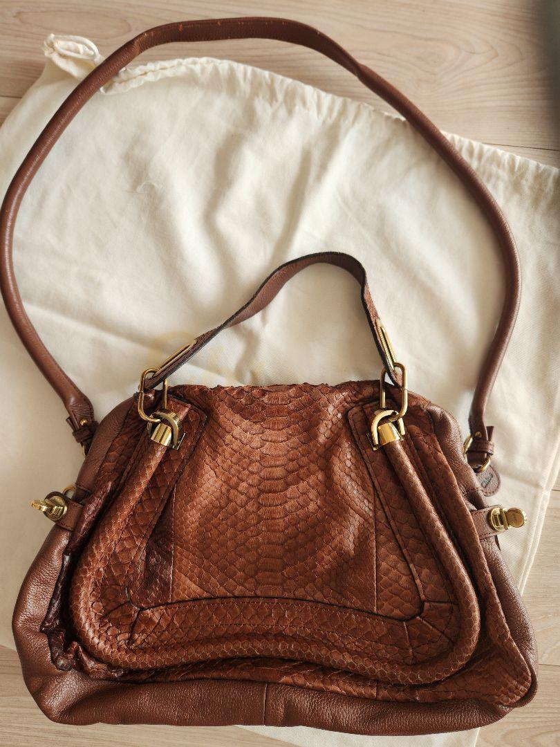 Chloé Paraty Shoulder Bag 2way ric Chloe Paraty Leather Hand bag 2way Shoulder Bag Brown Used