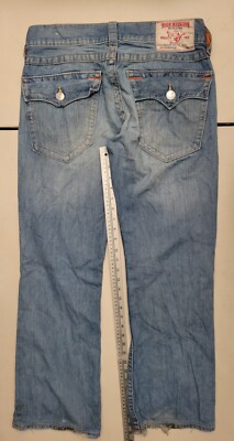 True Religion Bootcut Flap Blue Denim Jeans Men 32 34x30 Y2K