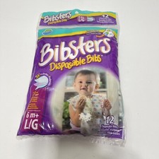 Bibsters Age 6M L/G Disposable Bibs infant Toddler Pack Of 11 Missing 1 Bib