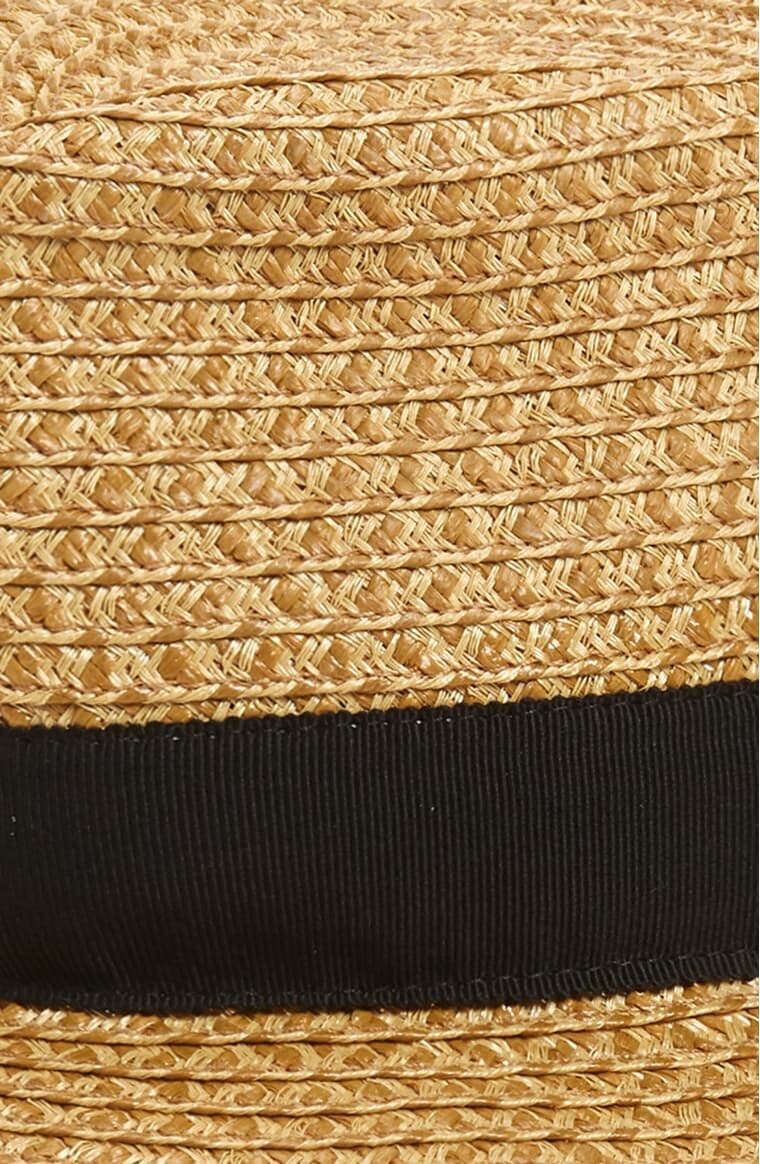 NEW Eric Javits Look Again Packable Fedora - Natural / Black NEW Eric Javits Look Again Packable Fedora - Natural / Black