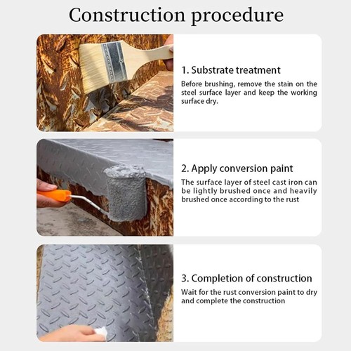 500g Rust Conversion Paint Metallic Paint for Metal Rust Converter Weatherproof - Picture 12 of 22