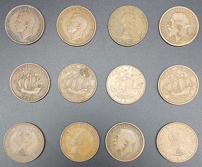 2 Ersatz Shove Ha'penny Board Kursmünzensätze - Shove Halfpenny, original vor 1967