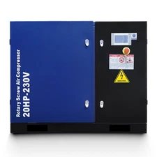 20HP Rotary Screw Air Compressor 74 CFM 125 PSI 230V 3-Phase 60Hz  Fixed Speed