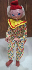 Vintage Pelham Wooden Puppet Clown Marionette 12"