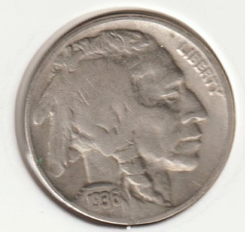 1936 US Indian Head Buffalo Nickel FULL DATE Rare 90 Year Old Collection Coin