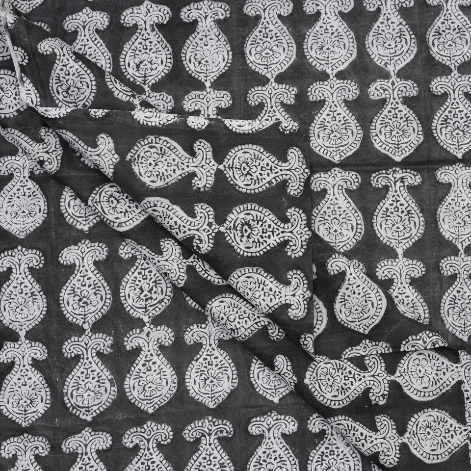 20 Yard Hand Block Print Handmade Cotton Indian Natural Sanganeri Print Fabric - Image 3 of 4