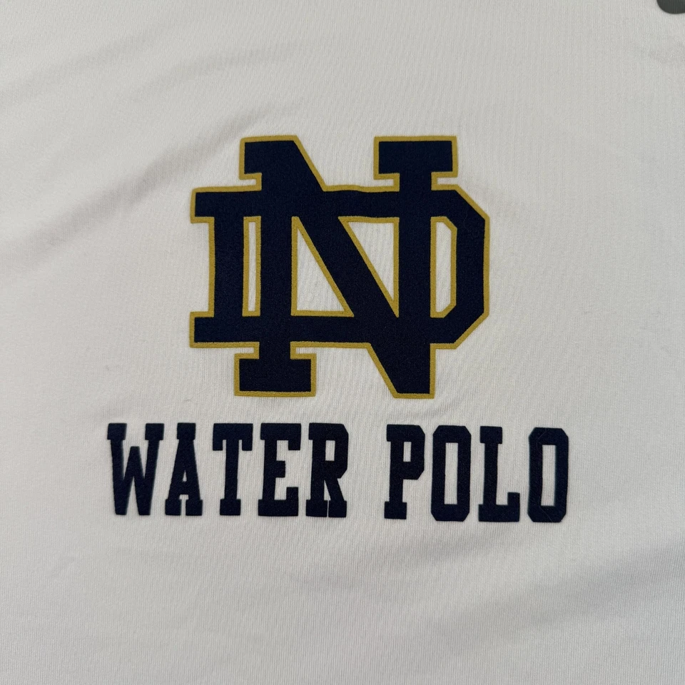 Nike Notre Dame Lucha Irlandesa Polo Acuático Para Hombres XL Blanco Manga Larga Dri Foto 4 de 4