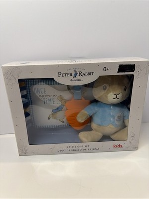 Beatrix Potter PETER RABBIT 3 pc Gift Set Plush Rabbit, Teether, Book New!  