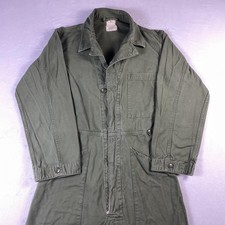 Vtg 60s US Military Coveralls Mens Small Green Cotton Sateen OG-107 Vietnam USA